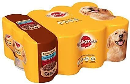 Pedigree Dog Food Tins Beef Chunks in Gravy 12 x 400g