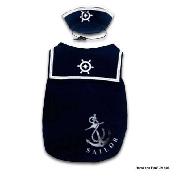 Pet Brands Sailor Shirt With Hat Navy Blue