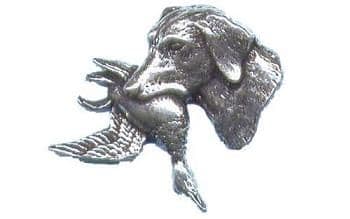 Pewter Labrador With Duck Badge