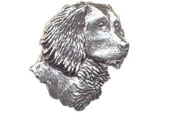 Pewter Spaniel Head Badge