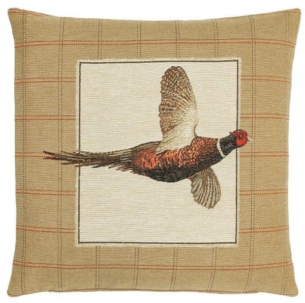 Pheasant in Flight - Fine Tapestry Cushion