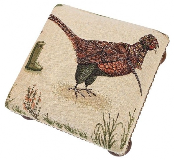 Phillip Pheasant - Fine Woven Tapestry Footstool