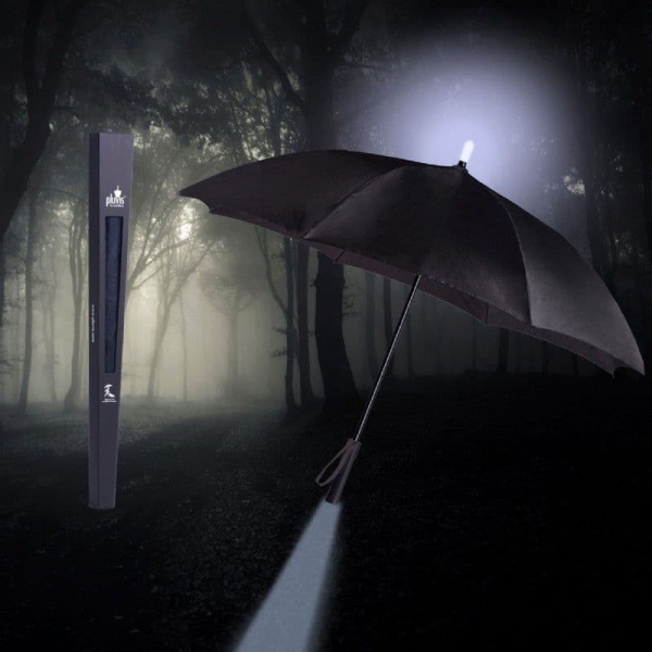 Pluvis Illuminated Umbrella Black Canopy