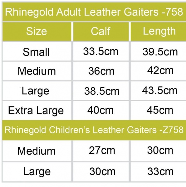 Rhinegold Adult Leather Gaiters