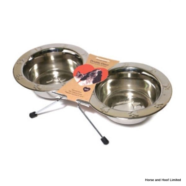 Rosewood Paw Embossed Wire Double Diner