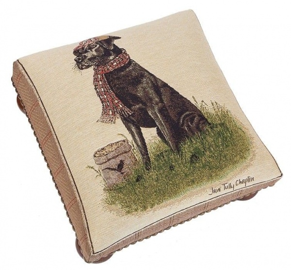 Sir Lancelot Labrador - Fine Woven Tapestry Footstool