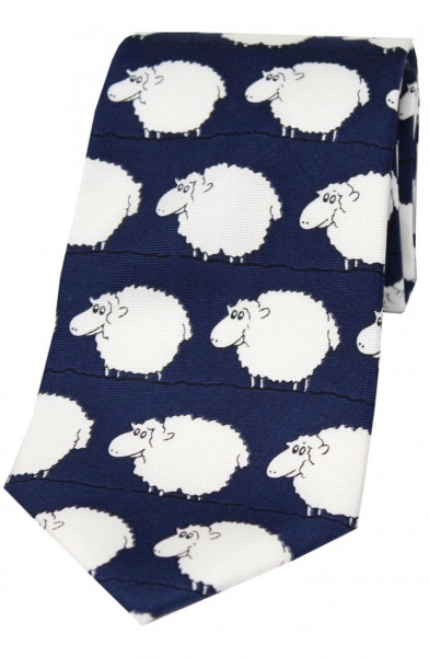 Soprano Black Sheep Of The Family Printed Silk Country Tie - Blue