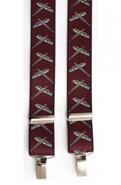 Soprano Flying Pheasant Country Braces - Burgundy