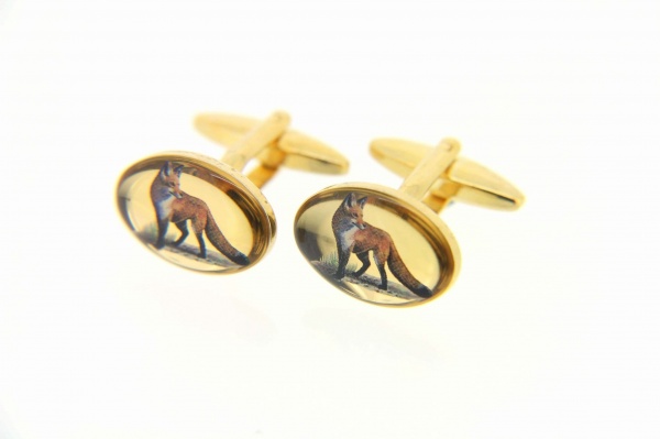 Soprano Fox Oval Country Cufflinks