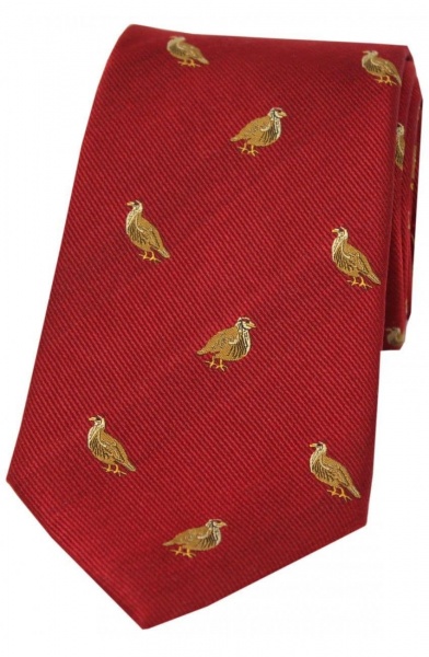 Soprano Grouse Woven Silk Country Tie - Red