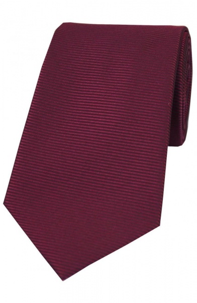 Soprano Horizontal Ribbed Polyester Woven Country Tie - Plum