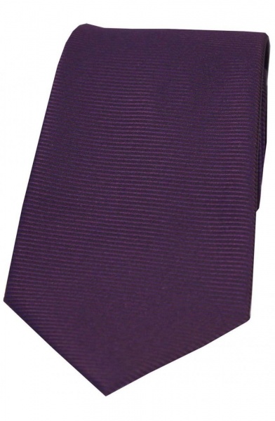 Soprano Horizontal Ribbed Polyester Woven Country Tie - Purple