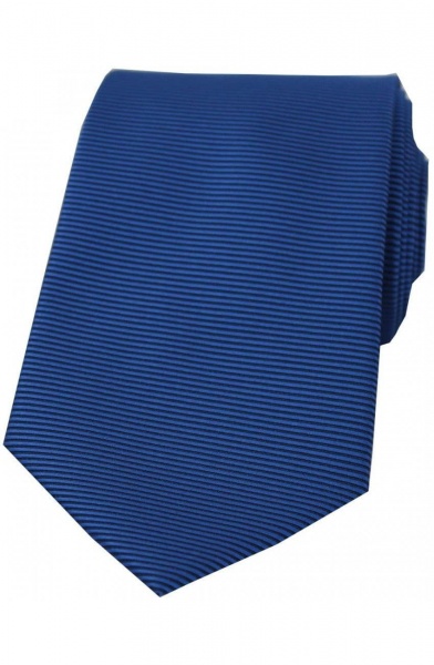 Soprano Horizontal Ribbed Polyester Woven Country Tie - Royal Blue