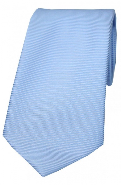 Soprano Horizontal Ribbed Polyester Woven Country Tie        - Sky Blue