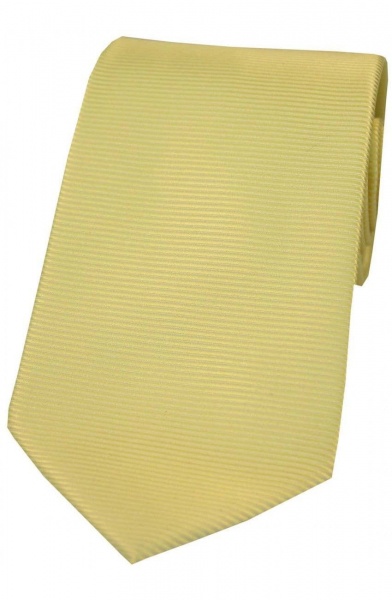 Soprano Horizontal Ribbed Polyester Woven Country Tie - Yellow