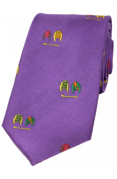 Soprano Jockey Colours Woven Silk Country Tie - Purple