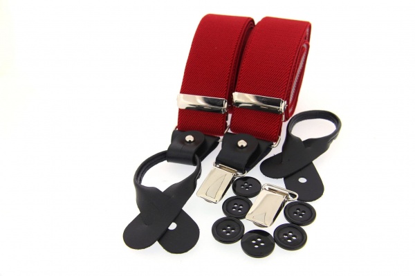 Soprano Luxury Plain Country Braces - Red