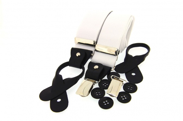 Soprano Luxury Plain Country Braces - White