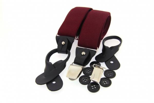 Soprano Luxury Plain Country Braces - Wine