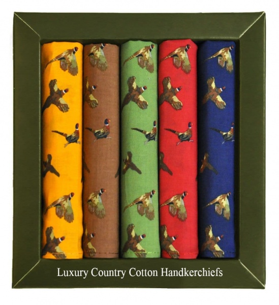 Soprano Pheasant 5 Pack Cotton Country Handkerchiefs