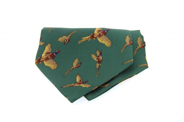 Soprano Pheasant Green Silk Country Cravat