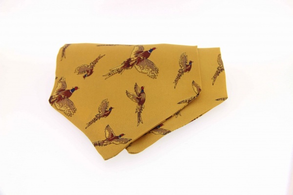 Soprano Pheasant Mustard Silk Country Cravat
