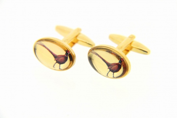 Soprano Pheasant Oval Country Cufflinks