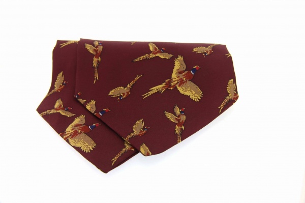 Soprano Pheasant Wine Silk Country Cravat