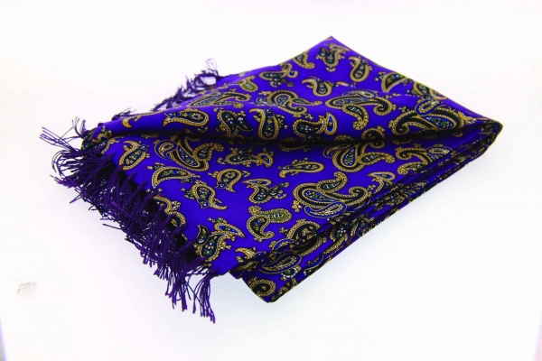 Soprano Purple Paisley Tubular Printed Silk Country Scarf