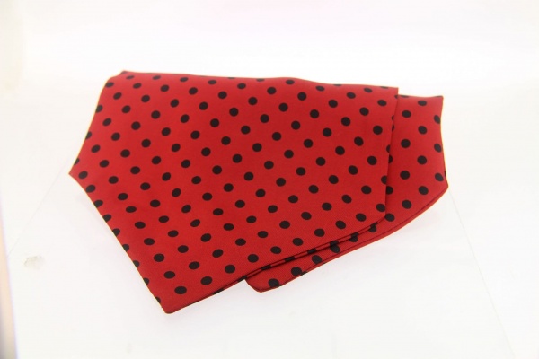 Soprano Red with Black Spots Silk Country Cravat