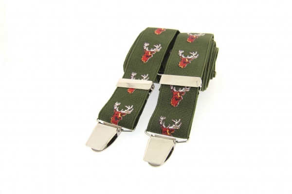 Soprano Stag's Head Country Braces - Green