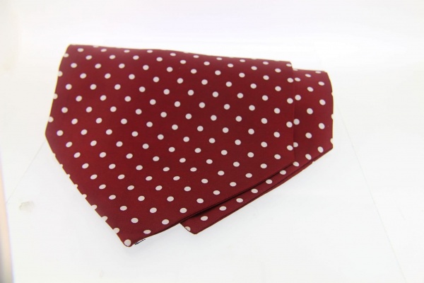 Soprano Wine with White Spots Silk Country Cravat