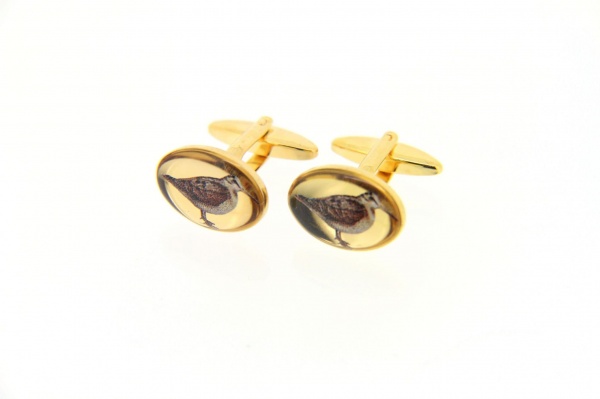 Soprano Woodcock Oval Country Cufflinks