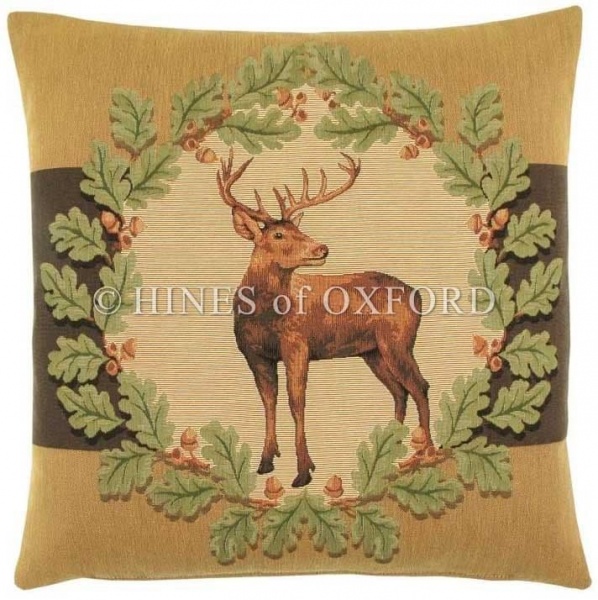 Stag & Oakleaves I - Fine Tapestry Cushion