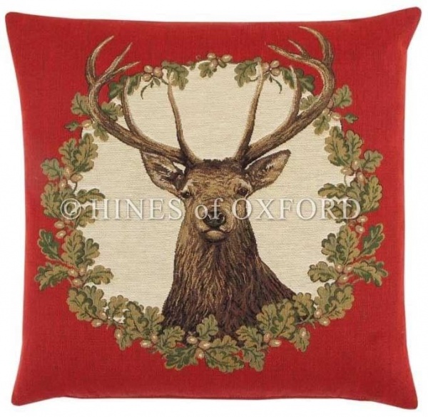 Stag Red  - Fine Tapestry Cushion