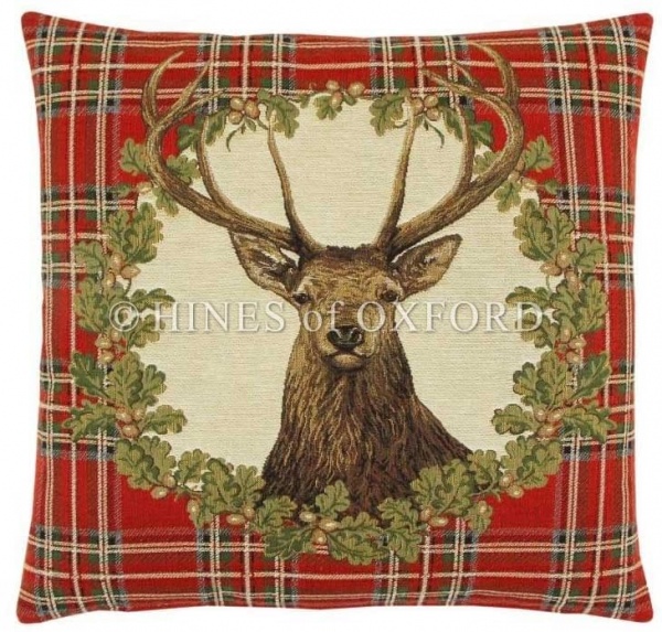 Stag Red Tartan - Fine Tapestry Cushion