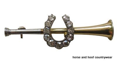 Stock Pin Horse Shoe Hunt Horn