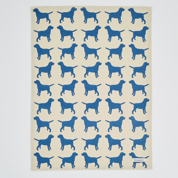 The Labrador Company Dog Print Tea Towel - Blue Labrador