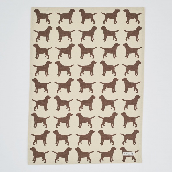 The Labrador Company Dog Print Tea Towel - Brown Labrador