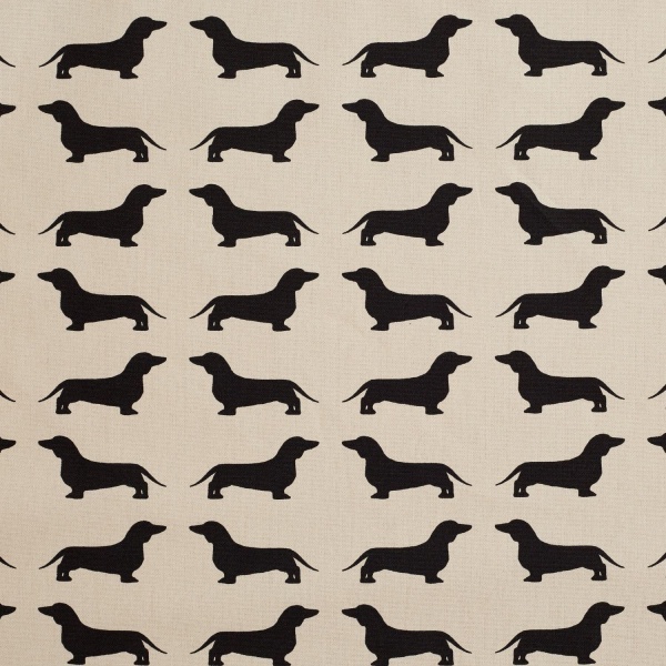 The Labrador Company Printed Cotton Drill - Black Dachshund