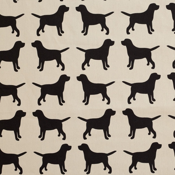 The Labrador Company Printed Cotton Drill - Black Labrador