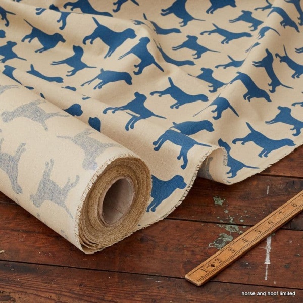 The Labrador Company Printed Cotton Drill - Blue Labrador