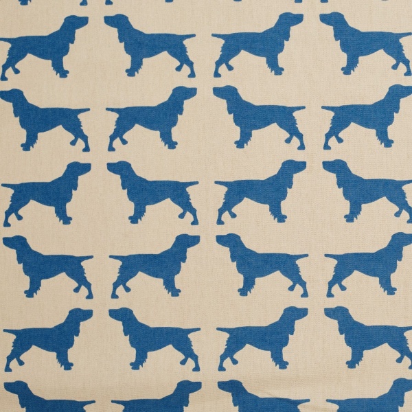 The Labrador Company Printed Cotton Drill - Blue Spaniel