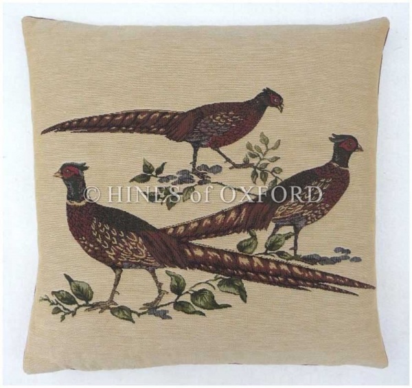 Three Pheasants - Fine Tapestry Cushion