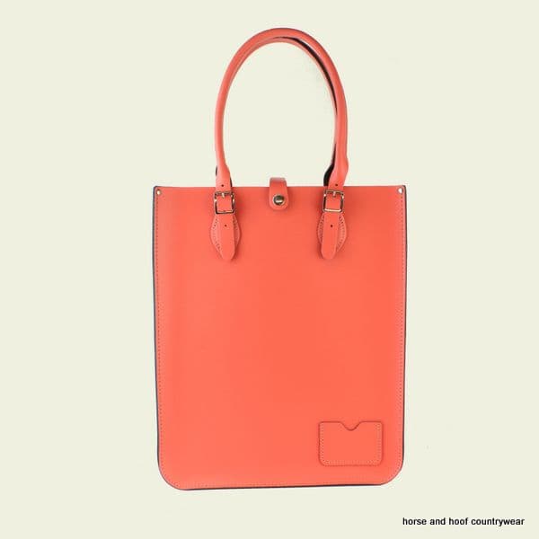 Traditional Hand Crafted British Vintage Leather Tote Bag - Coral Reef