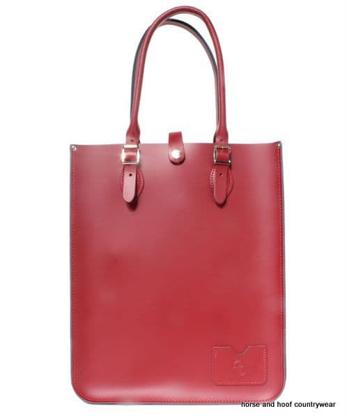 Traditional Hand Crafted British Vintage Leather Tote Bag - Pillarbox Red