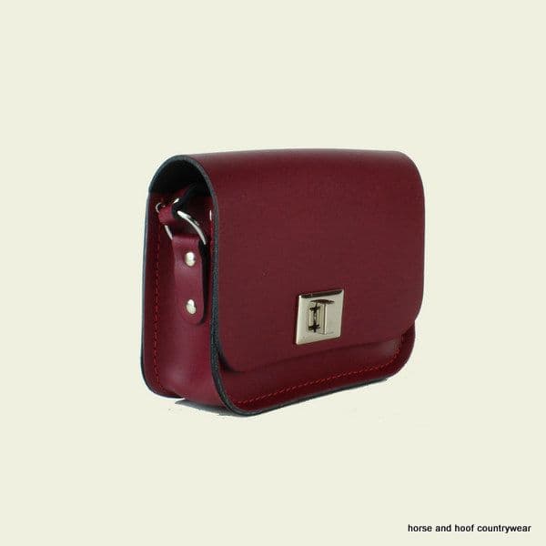 Traditional Handmade British Vintage Leather Small Pixi Bag - Royal Claret Red