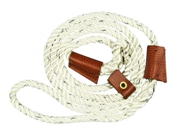 Turner Richards Field Trial Dog Slip Leads With Leather Sleeves & 'Stop'