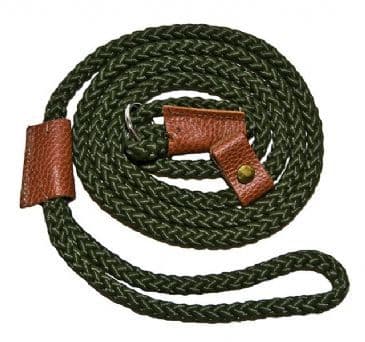 Turner Richards Sportsman Slip Lead With Leather Sleeves & 'Stop' - Olive