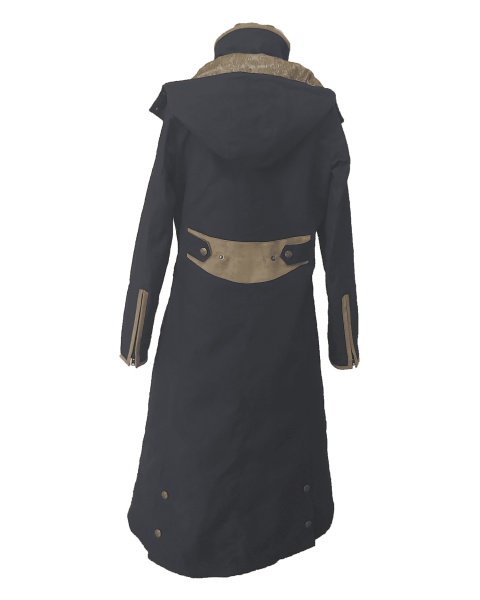 Welligogs Eleanor Long Coat - Navy / Tan